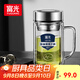 富光銀離子抗菌高硼硅玻璃杯大容量帶茶隔水杯子辦公加厚泡茶杯送禮