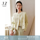 玖姿·安娜蔻清新小香風(fēng)雙排扣袋蓋H型短休閑外套女2024春款 素嫩黃 M