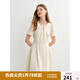 獨束（DUSHU）大碼女裝長(cháng)短款法式氣質(zhì)簡(jiǎn)約連衣裙2025夏微胖設計感百搭裙子 純凈白（短款） 2XL （尺碼：4）