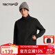探拓（TECTOP）軟殼衣男防風(fēng)外套風(fēng)衣加絨保暖登山服夾克 云墨黑 XL