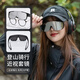 LESCA LUNETIER登山防風(fēng)沙防曬護目男女墨鏡太陽鏡套鏡防風(fēng)雪鏡徒步雪山騎行眼鏡 黑框水銀片【套鏡版】