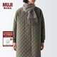 無(wú)印良品（MUJI）羊毛編織 圍巾 圍脖 保暖 女式 冬季 DD0IOA4A 深咖啡棕色 35*164cm