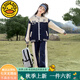 G.DUCKKIDS童裝女童套裝春秋季運動(dòng)裝兒童衣服女大童春裝衛衣開(kāi)衫兩件套學(xué)生 藏藍色-1682款 150 建議140-150cm11-12歲cm