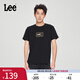 Lee25新品經(jīng)典日常字母Logo印花摩登中性男女同款短袖T恤休閑潮流 黑色2 XL