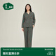 松山棉店家居服套裝開(kāi)衫長(cháng)袖抗靜電男女秋冬睡衣曠野美拉德女士-大地棕165