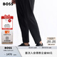 BOSS博斯【七夕節(jié)禮物】男士25年春季新款徽標(biāo)點綴拋光皮革休閑板鞋 002-黑色 43