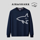 大青鯊 AIR SHARK意大利鯊魚(yú)重磅衛衣男女款秋冬新品歐美潮流長(cháng)袖T恤休閑外套加絨 藏青色衛衣 AIR半邊鯊魚(yú) XL 建議140-160斤
