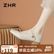 ZHR單鞋女優(yōu)雅氣質(zhì)一字帶瑪麗珍鞋女粗跟時(shí)尚女鞋 AH506 米色 37 