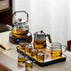 憶壺茶（YIHUTEA）泡茶壺玻璃煮茶壺家用電陶爐煮茶器養生壺 茶具套裝玻璃燒水茶壺 1.2L豪華黑色套裝