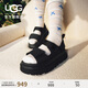 UGG夏季女士厚底露趾炫金魔術(shù)貼休閑涼鞋1152685BLK|黑色 39