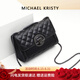 MICHAEL KRISTY輕奢包包女包單肩包女士斜挎包小方包送女友老婆情人節(jié)生日禮物 黑色 20*8.5*13.5