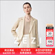 ZEZI苧麻小西裝外套女夏季薄款亞麻一粒扣休閑西服高級感職場高檔上衣 杏色 L (120-130斤)