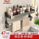 德力西電氣（DELIXI ELECTRIC）生間置物架毛巾架免打孔壁掛洗手間毛巾?xiàng)U掛桿浴室浴巾架63 灰色浴室置物架-太空鋁- 47cm