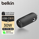 貝爾金（BELKIN）Type-C車載充電器 30W蘋果PD快充 點煙器轉換充電插頭 CCA004