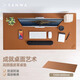 SANWA SUPPLY 大尺寸桌墊 大號電腦鼠標墊 辦公游戲 可卷便攜防滑底 PU皮易清潔便攜 茶色加大版桌墊(120*60cm)