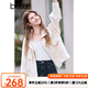 百圖betu女裝2025春季新款短外套立領(lǐng)插肩袖寬松休閑外套女2502T53 淺杏色 L