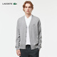 LACOSTE法國鱷魚(yú)男裝時(shí)尚簡(jiǎn)約v領(lǐng)羊毛針織開(kāi)衫毛衣|AH5665 YRD/灰色 L 5/180