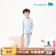 麗嬰房【小桉葉】?jì)和旖z薄款長(cháng)袖長(cháng)褲男女童內衣套裝睡衣家居服 海鹽藍 150 CM/12歲