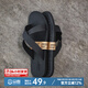 馬登軟底拖鞋磨砂細(xì)紋仿滑耐磨百搭休閑外穿一字拖涼鞋潮流男夏 黑色 馬登工裝 43 (265mm) 偏小一碼