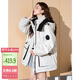唐獅（TonLion）【關(guān)曉彤同款】2024女連帽撞色工裝羽絨服 希臘白 L