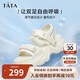 他她（TATA）休閑厚底涼鞋女鞋軟底沙灘涼鞋夏季W(wǎng)L701BL4 米白 38