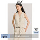 LILY2025春新款經典老錢風修身無袖坎肩V領高級感西裝馬甲背心女 322灰綠 S