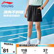 李寧童裝兒童運(yùn)動(dòng)短褲女小大童綜合體能排濕速干清爽短褲150YKSV078-3