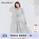 MeetMetro瑪依爾法式連衣裙女2025秋新品氣質(zhì)襯衫裙設(shè)計(jì)感收腰顯瘦裙子 淺灰【現(xiàn)貨閃電發(fā)】 S
