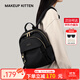 MAKEUP KITTEN雙肩包包女2025新款小背包迷你媽咪包輕便旅行包時(shí)尚通勤學(xué)生書(shū)包 黑色【京倉 今/次日達】