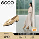 愛(ài)步（ECCO）七夕禮物 豆豆鞋女 時(shí)尚百搭尖頭百搭淺口樂(lè )福單鞋  型塑214283 裸色21428301211（牛皮革） 37