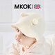 MKOK英國嬰幼兒帽子春夏季0-1歲寶寶護耳帽新生兒6-12個(gè)月護囟門(mén)胎帽 球球-米杏色 帽圍40-46CM(建議0-12個(gè)月)