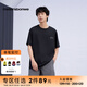 美特斯邦威小LOGO短袖T恤男女同款2025夏新款簡約圓領(lǐng)上衣 黑色 L 175 96A