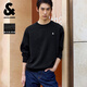 杰克·瓊斯（JACK&JONES）25年男裝秋季寬松圓領(lǐng)肌理提花面料百搭長(cháng)袖衛衣男潮流套頭打底衫 黑色E40 M 175