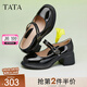他她（TATA）法式粗跟瑪麗珍鞋女復(fù)古黑色小皮鞋女單鞋女新款WGB06AQ4 黑色 37
