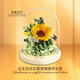 香榭花約永生花禮物向日葵鮮花國慶節禮物送男生送父母生日玻璃罩禮盒 黃色