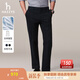 哈吉斯（HAZZYS）男裝 秋冬款斜紋直筒長(zhǎng)褲【磨毛內(nèi)里】保暖休閑褲男ATDZP0BDP61 深藏青色DN 37 （180/88A）
