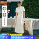 Olrain歐芮兒蕾絲小眾短袖兩件套裝裙2025新款法式浪漫時(shí)尚套裝女 米白色 M