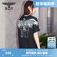 BOY LONDON【白羽入夜】春夏情侶款潮牌朋克時(shí)尚紫外線光變短袖T恤N01914 黑印藍(lán) （天空藍(lán)色光變印花） L