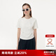 歌莉婭女裝t恤修身正肩純色圓領短袖西裝內(nèi)搭出游穿搭顯瘦上衣1E3J0B140 05W米白 L