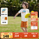 NIKE 耐克童裝男童短袖T恤短褲2件套2025夏季新款兒童純棉套裝小嬰童 鎘黃 130 /64 【建議身高116-122cm】