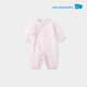 麗嬰房5A抗菌新生兒春秋系帶連身裝爬服新款 粉結小象 66cm