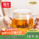 富光花茶杯 男女士茶水分離杯子 雙層辦公泡茶玻璃杯帶把高硼硅水杯