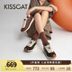 KISSCAT沈月熱巴李蘭迪同款接吻貓25年春摩卡厚底德訓(xùn)鞋內(nèi)增高休閑小白鞋 復(fù)古綠 37