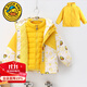 G.duck小黃鴨兒童沖鋒衣兩件套2025春季上新三合一可拆卸男女童連帽外套 F016 黃色【夾棉外套+羽絨內膽+ 90 建議身高80cm左右