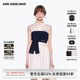 ANN ANDELMAN【明星同款】官方直營2025新款白色無袖中長款拼接毛織抹胸連衣裙 白色 S