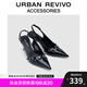 URBAN REVIVO七夕2025春季新款女士金屬飾小貓跟空鞋UAWS50024 黑色 36