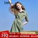 百圖betu女裝2025夏季新款連衣裙萊塞爾棉混紡工裝短裙裙子女2503D04 淺綠 M