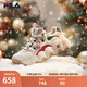 斐樂(lè)（FILA）老爹鞋女鞋情侶款運(yùn)動(dòng)鞋圣誕可頌面包鞋休閑鞋男鞋 【女】雪白/雨朦灰色-SR 38