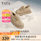 他她（TATA）復(fù)古厚底勃肯鞋女鞋加絨保暖單鞋毛毛鞋雪地靴冬WDX24DM4 灰駝（仿毛里） 37