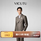 威可多（VICUTU）【Pt 30】男士商務(wù)西裝休閑經(jīng)典舒適羊毛格紋通勤婚禮禮服外套 175B西裝或馬甲或84B西褲 香檳色上衣